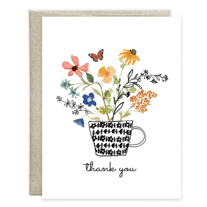 Gina B Designs Cards Flower Tea Cup Blank Greeting Card 51153886 Flower Tea Cup Blank Greeting Card