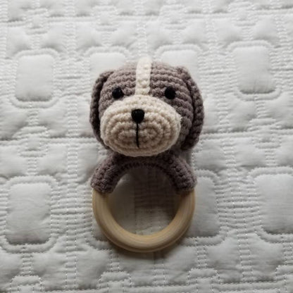 D & C Toys Children's Accessories Crochet & Wood Rattle - Multiple Animals 73906142 Crochet & Wood Rattle - Multiple Animals