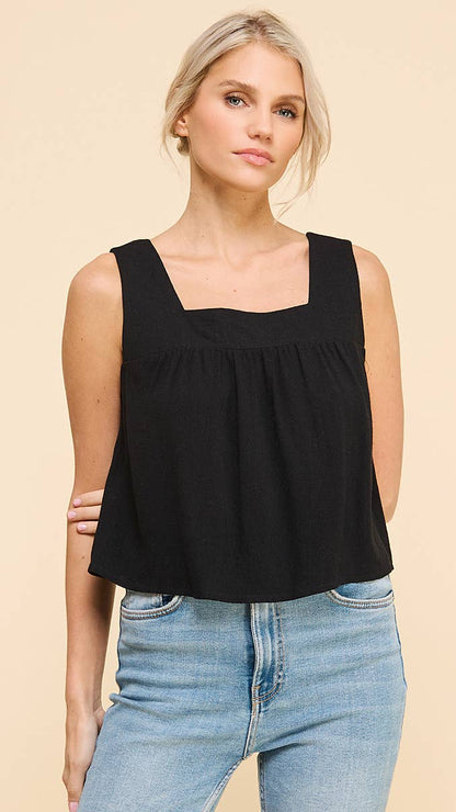 Allie Rose Cotton Linen Blend Tank - Multiple Colors