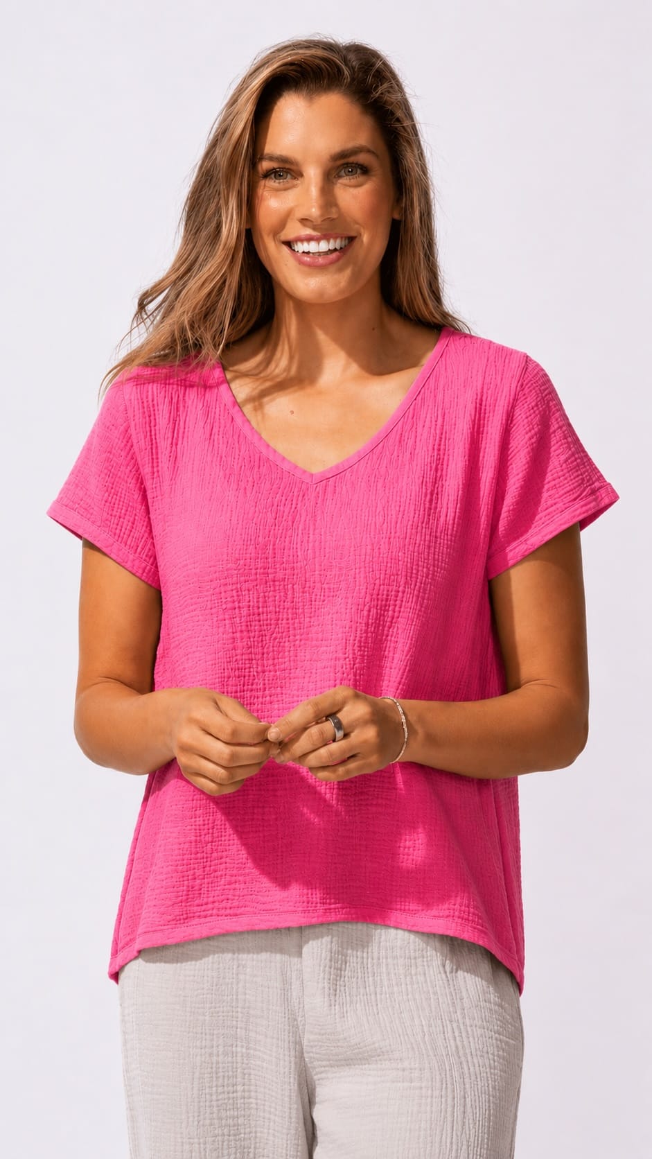 Escape by Habitat Tops Escape Sunkissed Cotton Gauze Retreat V-neck Top - Multiple Colors 58040798 Escape Sunkissed Cotton Gauze Retreat V-neck Top - Multiple Colors