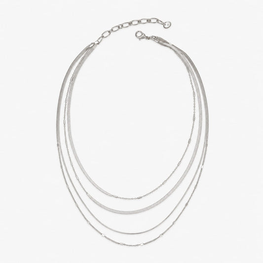 Joy Susan Necklaces Silver 4 Row Chain Necklace Silver 4 Row Chain Necklace