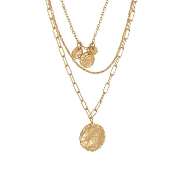 Joy Susan Necklaces 3-Row Multi Chain Necklace w/ Pendants - Multiple Metals 63232478 3-Row Multi Chain Necklace w/ Pendants - Multiple Metals