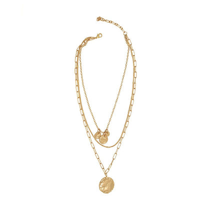 Joy Susan Necklaces 3-Row Multi Chain Necklace w/ Pendants - Multiple Metals 3-Row Multi Chain Necklace w/ Pendants - Multiple Metals