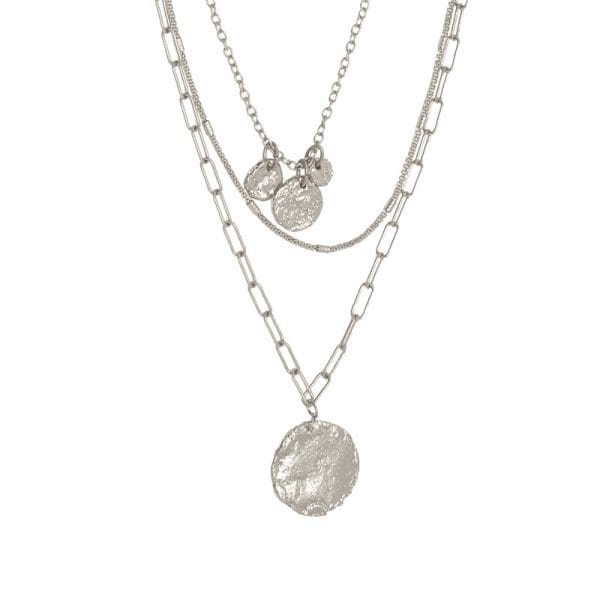 Joy Susan Necklaces 3-Row Multi Chain Necklace w/ Pendants - Multiple Metals 30169566 3-Row Multi Chain Necklace w/ Pendants - Multiple Metals