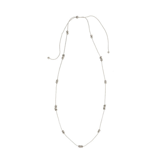 Spaced Chiseled Bead Adjustable Necklace - Multiple Colors