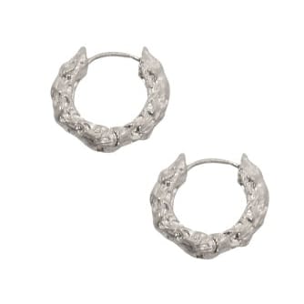 Joy Susan Earrings Hammerted Hinge Hoop Earrings - Multiple Metals Hammerted Hinge Hoop Earrings - Multiple Metals