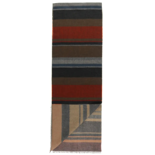 Fraas Men's Reversible Multi Stripe Scarf