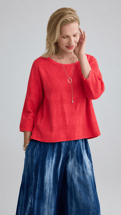 Luukaa Tops Luukaa Grid Aura Tee - Multiple Colors Luukaa Grid Aura Tee - Multiple Colors