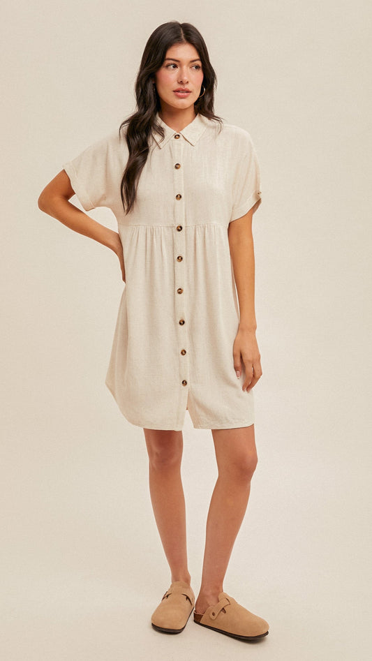 Hem & Thread Linen Shirt Dress