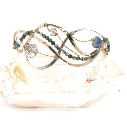 Art By Any Means Ivy Moss Agate and Green Amethyst Bracelet