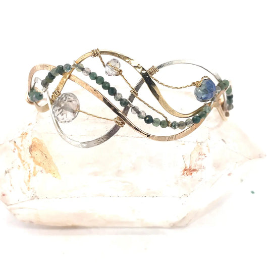 Art By Any Means Ivy Moss Agate and Green Amethyst Bracelet