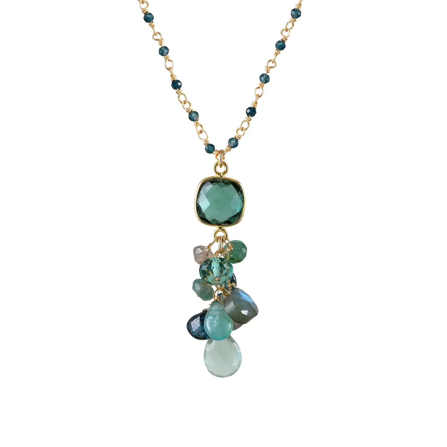 Alicia Van Fleteren Green Quartz, Kyanite, Topaz & Labradorite Necklace