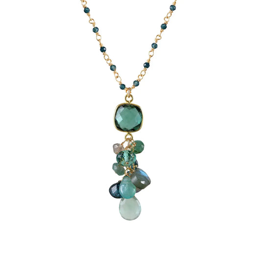 Alicia Van Fleteren Green Quartz, Kyanite, Topaz & Labradorite Necklace