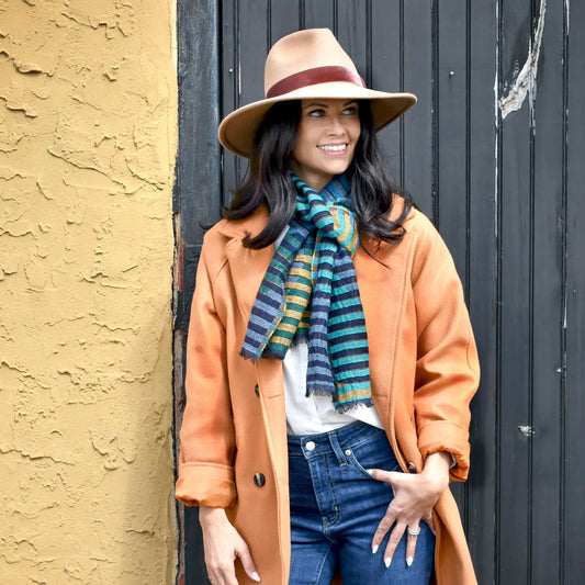 Dupatta Enya Circle/Stripe Woven Scarf - Multiple Colors