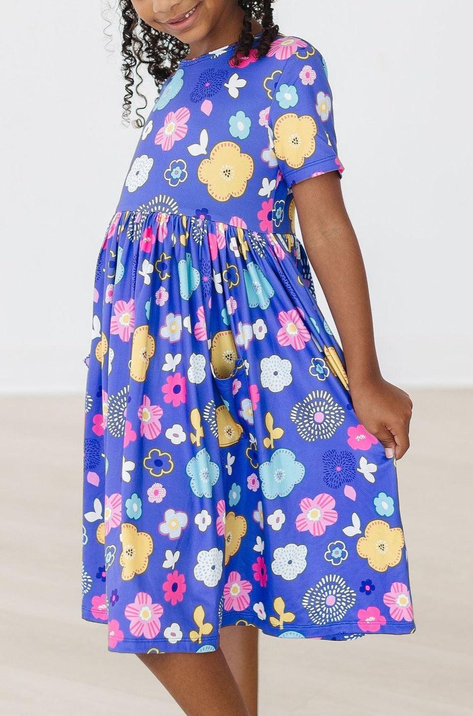 Mila & Rose Short Sleeve Pocket Twirl Dress - Multiple Colors