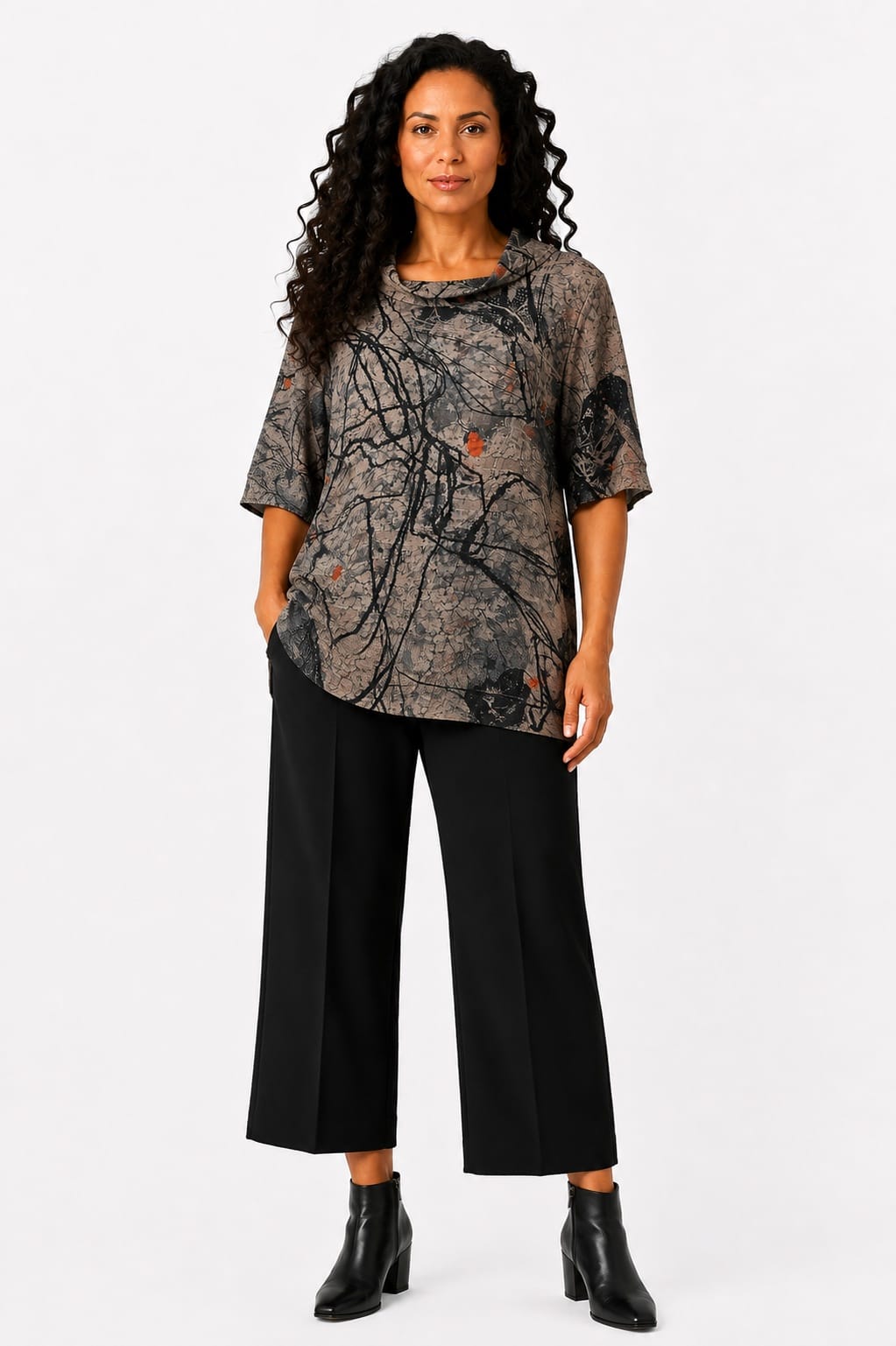 3 Potato Mockneck Tunic - Multiple Prints