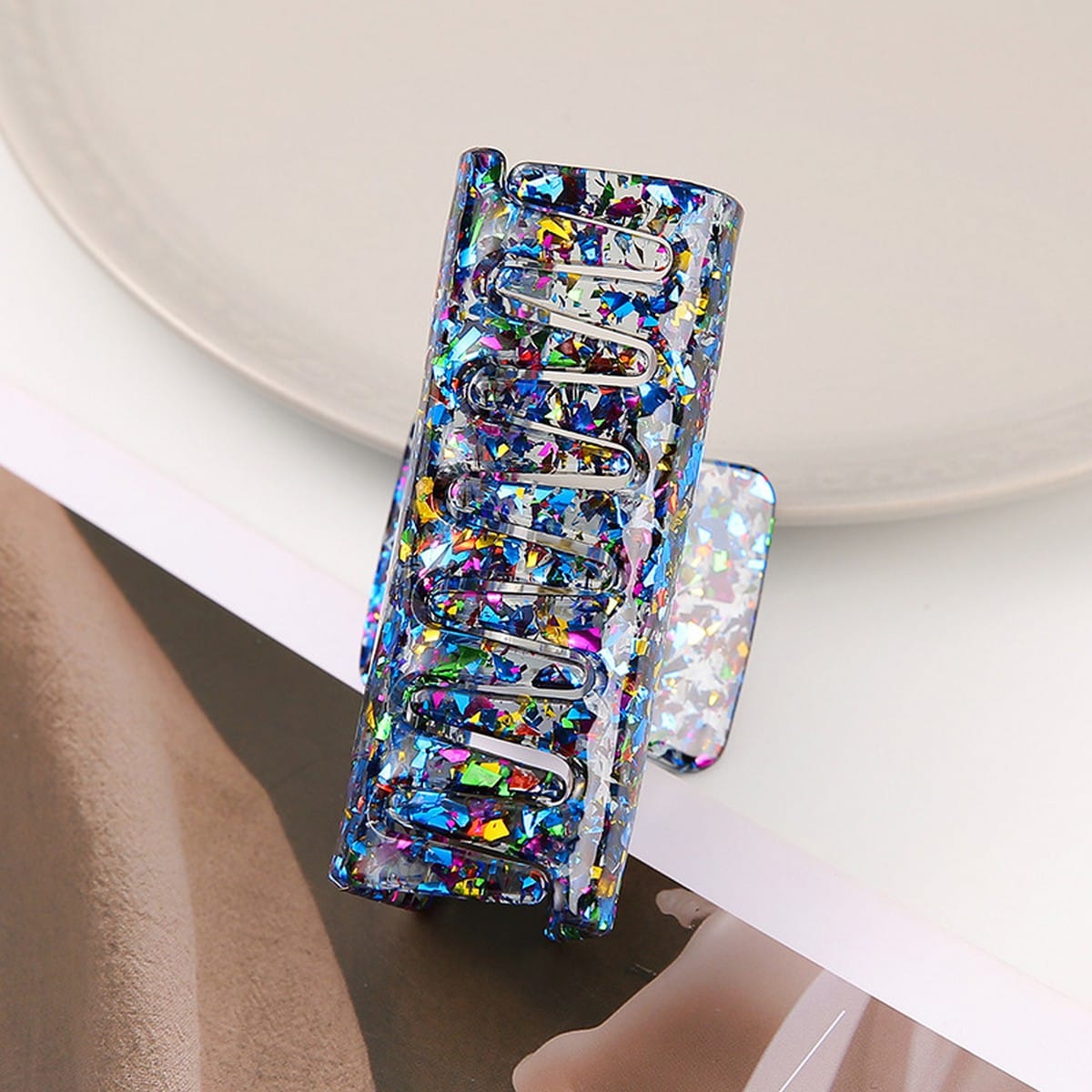 ACCITY Hair Clip Square Sequin Hollow Hair Claw - Multiple Colors Square Sequin Hollow Hair Claw - Multiple Colors