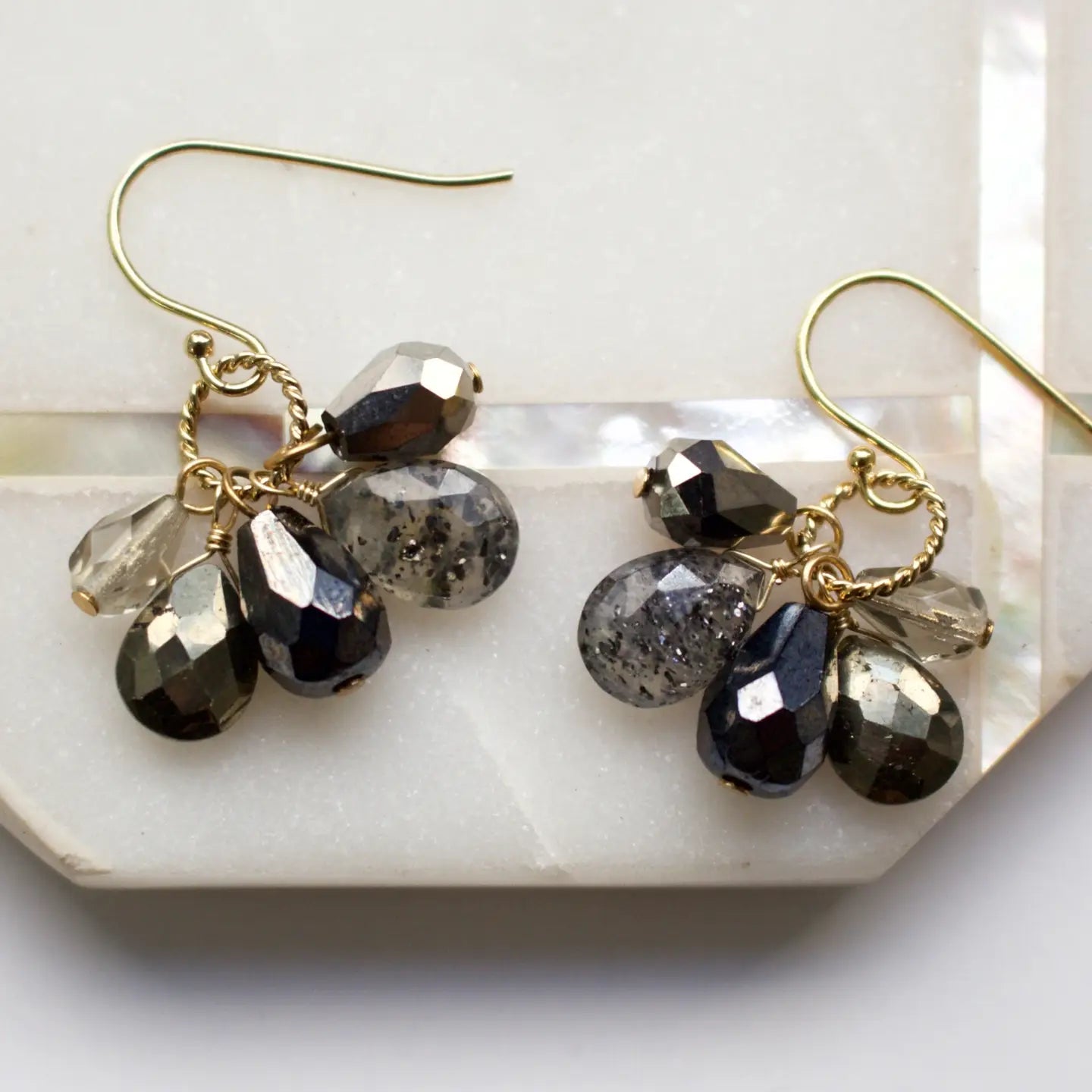 A.V. Max Semi Precious Cluster Earrings - Multiple Colors