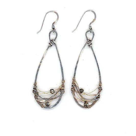 Art By Any Means Woven Pyrite Drop Earrings