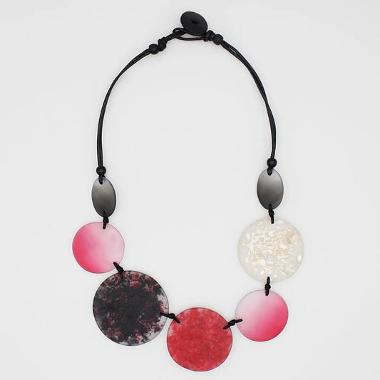 Sylca Red Shimmer Brooke Necklace