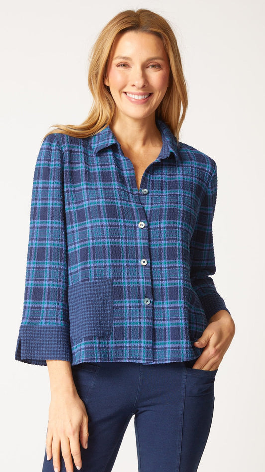 Habitat Girl Gone Plaid Mixed Pocket Shirt - Multiple Colors