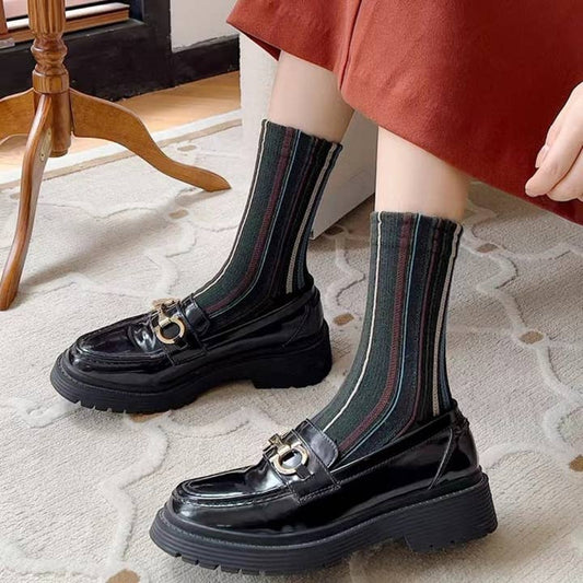 Bohemian Colorblock Striped Socks - Multiple Colors