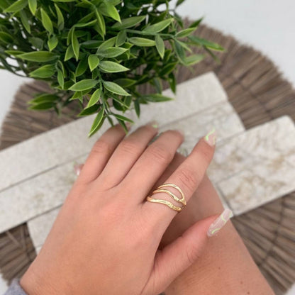 Anju Jewelry Rings Anju Jewelry Silver Tapered Curved Lines Ring - Multiple Metals Anju Jewelry Silver Tapered Curved Lines Ring - Multiple Metals