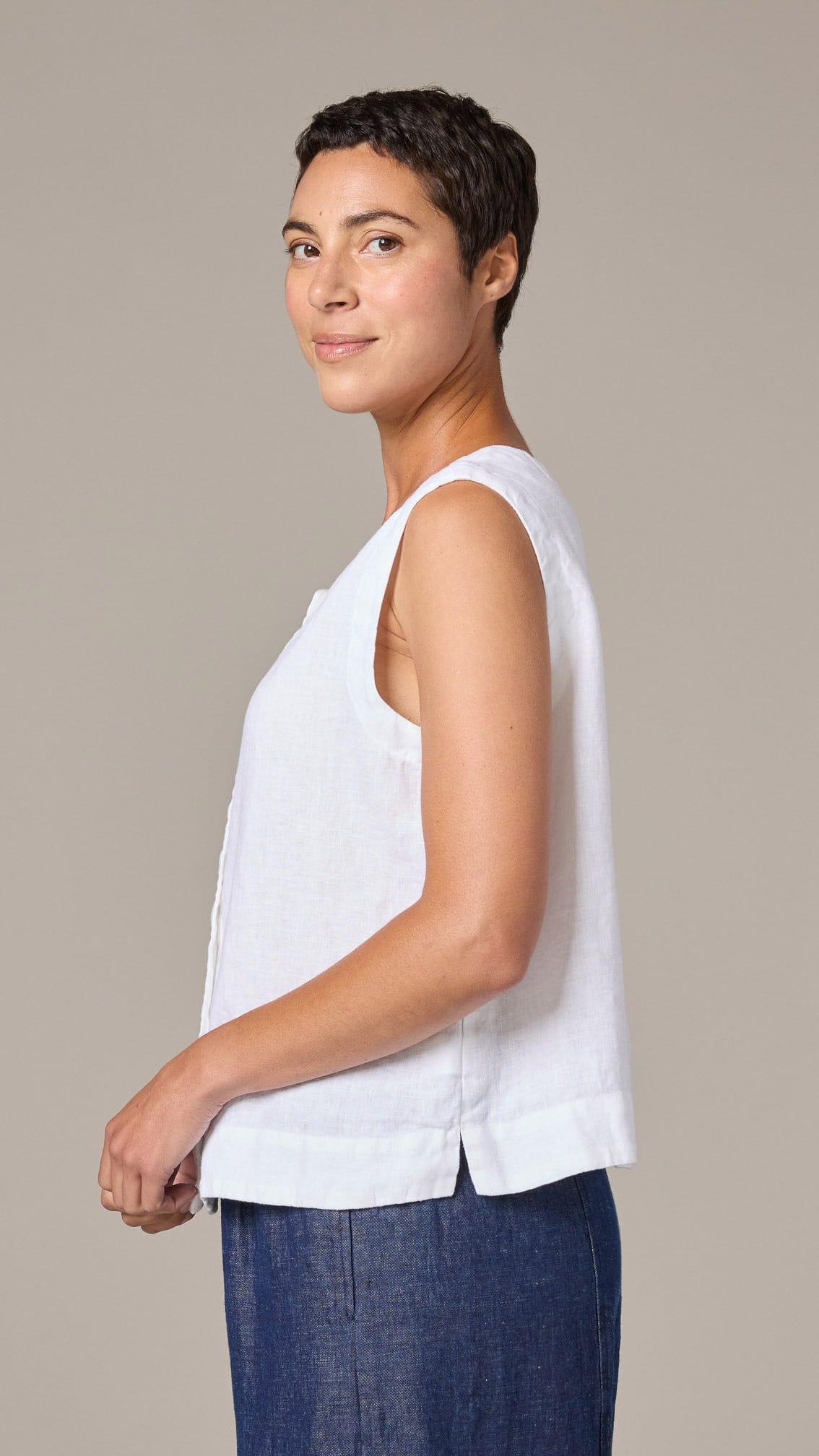 Cut Loose Tanks Cut Loose Linen Shirt Vest - Multiple Colors Cut Loose Linen Shirt Vest - Multiple Colors