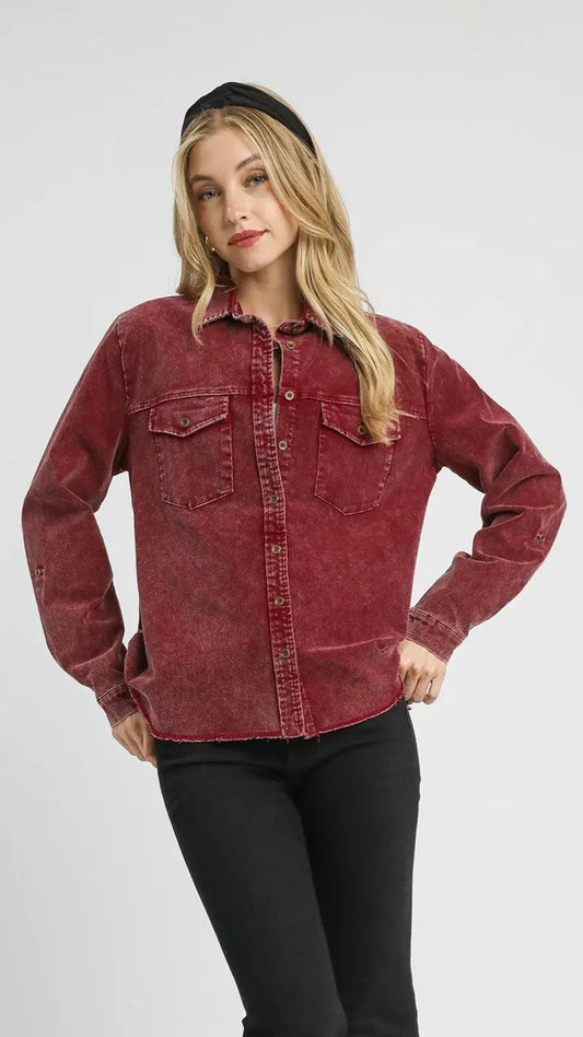 Umgee Stone Wash Shirt Top