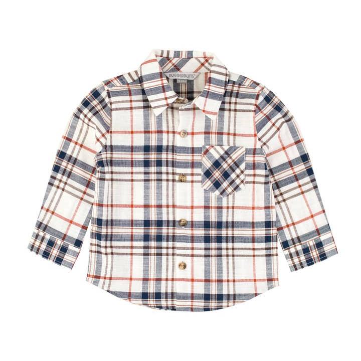 RuffleButts Homegrown Harvest Plaid Button Down Shirt