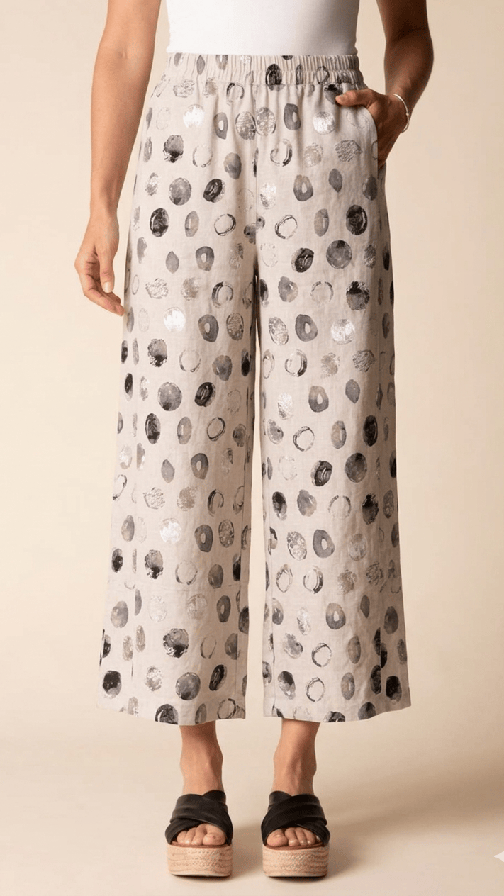 Habitat Pants Habitat Stippling Dot Linen Seamed Crop Pant 96781534 Habitat Stippling Dot Linen Seamed Crop Pant