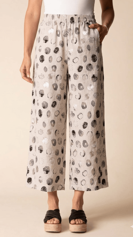 Habitat Pants Habitat Stippling Dot Linen Seamed Crop Pant 96781534 Habitat Stippling Dot Linen Seamed Crop Pant
