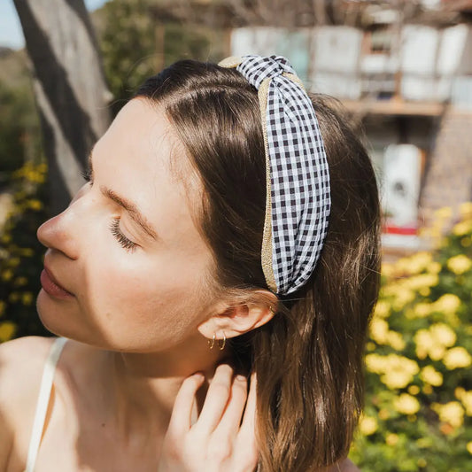 Gingham Knot Headband
