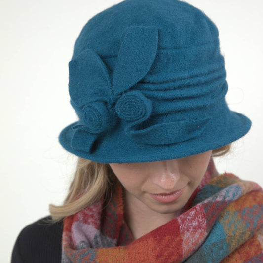 Jeanne Simmons Boiled Wool Ribbed Cloche Hat