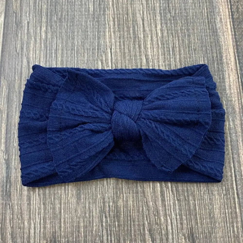 Cable Knit Bow Headband - Multiple Colors