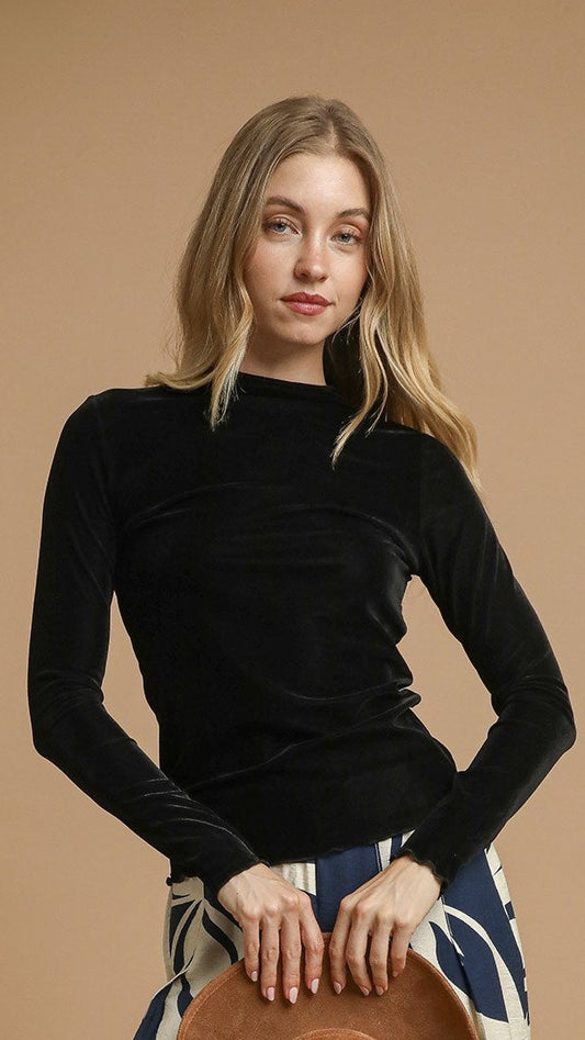 Umgee Velvet Fitted Top