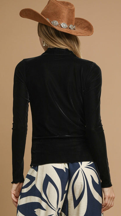 Umgee Velvet Fitted Top