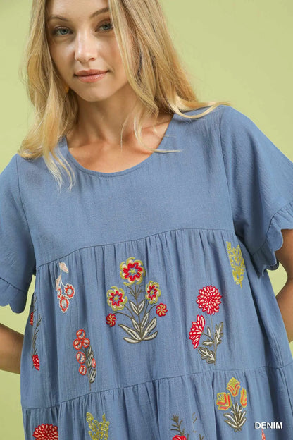 Umgee Dresses Umgee Embroidered Tiered Dress Umgee Embroidered Tiered Dress