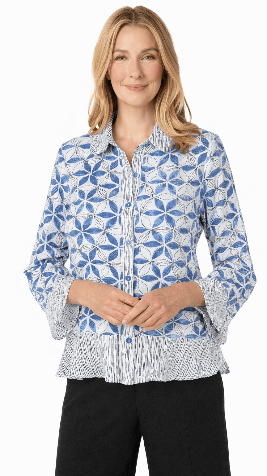 Habitat Blouses Habitat Crepe Bali Flounce Shirt 27633886 Habitat Crepe Bali Flounce Shirt