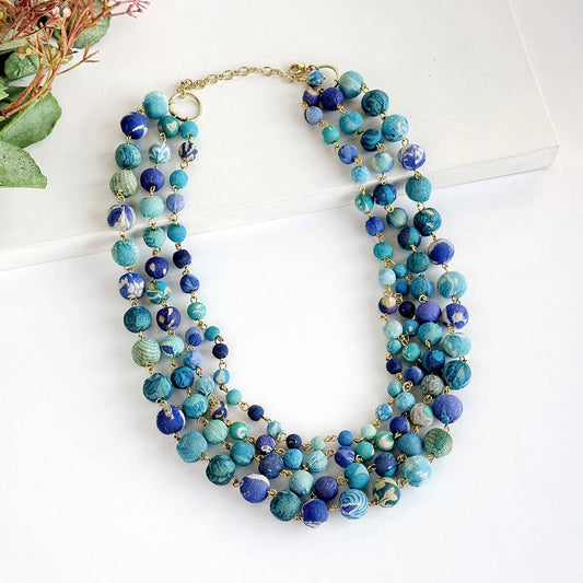 World Finds Kantha Azure Karita Necklace