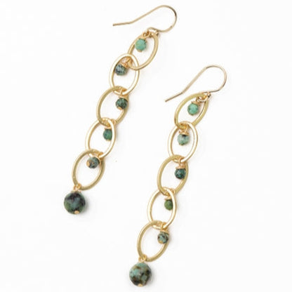 Anne Vaughan Tranquil African Turquoise Dangle Earrings