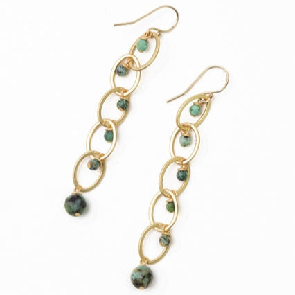 Anne Vaughan Tranquil African Turquoise Dangle Earrings