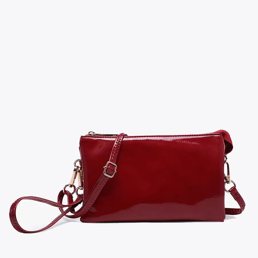 Jen & Co Bags Jen & Co Riley Vegan Leather High Gloss Crossbody - Multiple Colors Jen & Co Riley Vegan Leather High Gloss Crossbody - Multiple Colors