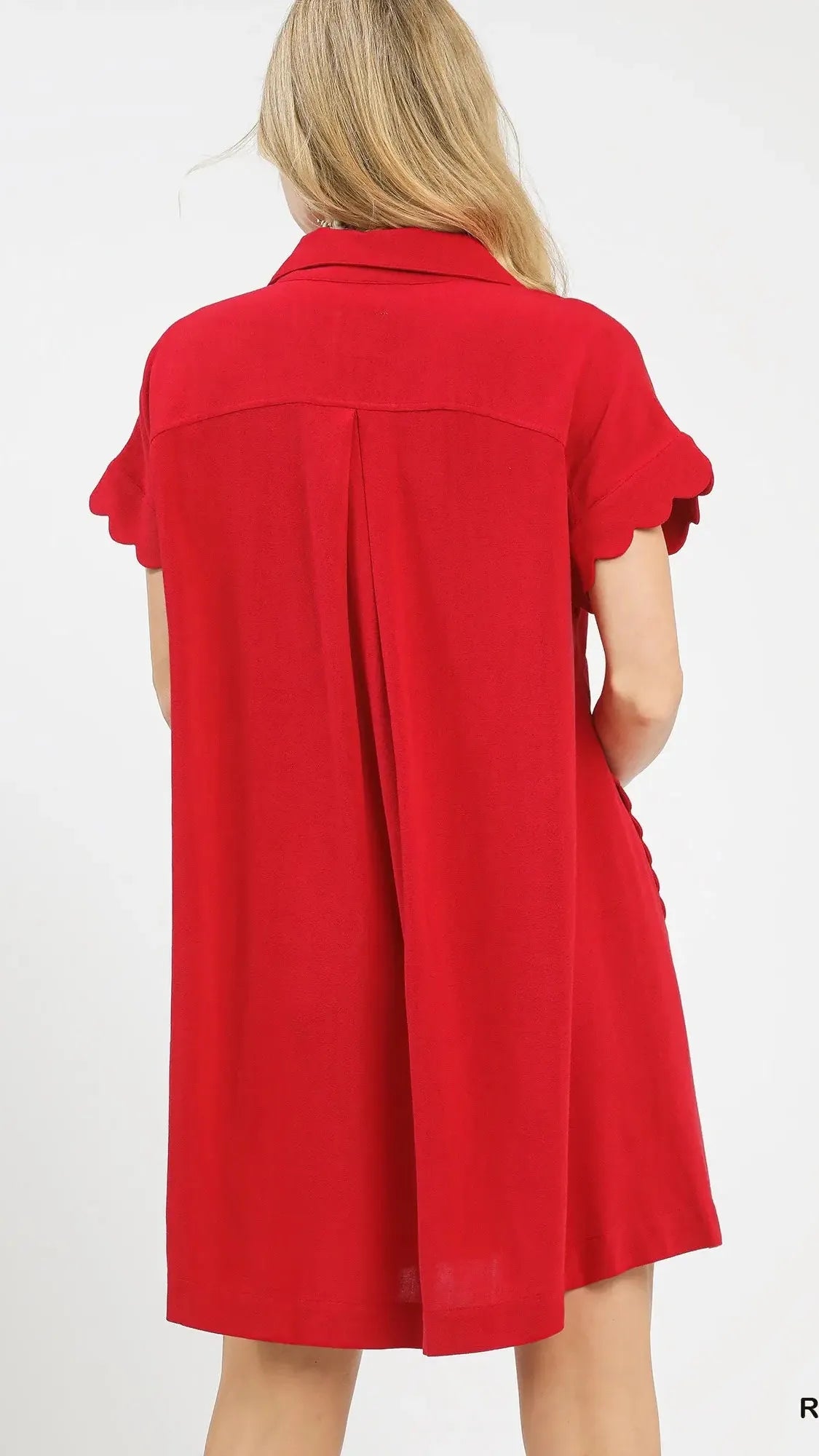 Umgee Dresses Umgee Scalloped Button Down Pocket Dress Umgee Scalloped Button Down Pocket Dress