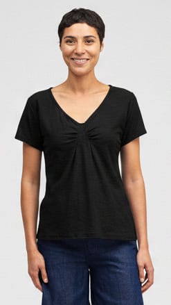 Cut Loose Tees Cut Loose Cotton/Linen Short Sleeve Tuck Front Tee - Multiple Colors 02561246 Cut Loose Cotton/Linen Short Sleeve Tuck Front Tee - Multiple Colors