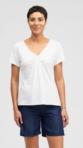 Cut Loose Tees Cut Loose Cotton/Linen Short Sleeve Tuck Front Tee - Multiple Colors 02528478 Cut Loose Cotton/Linen Short Sleeve Tuck Front Tee - Multiple Colors