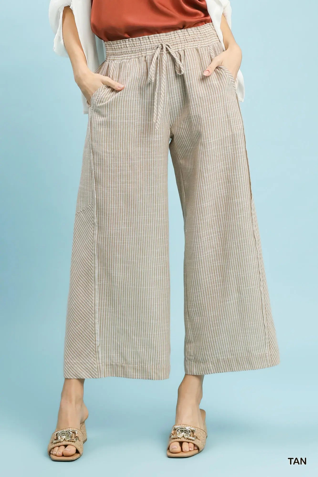 Umgee Pants Umgee Stripe Wide Leg Pants - Multiple Colors 15980766 Umgee Stripe Wide Leg Pants - Multiple Colors