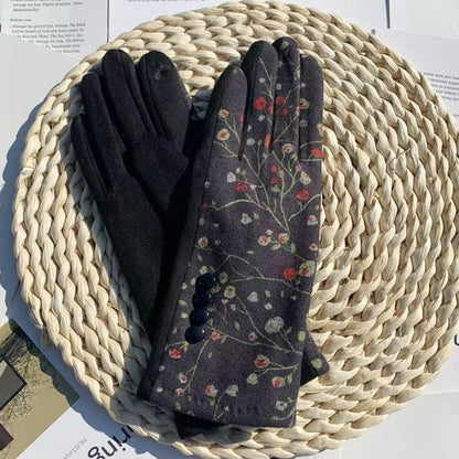 Winter Floral Touchscreen Glove - Multiple Colors