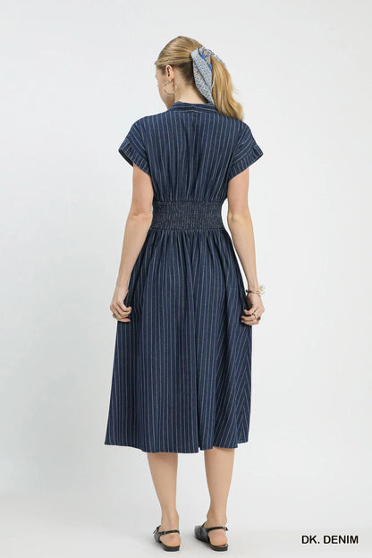 Umgee Dresses Umgee Dolman Sleeve Chambray Midi Dress - Multiple Colors Umgee Dolman Sleeve Chambray Midi Dress - Multiple Colors