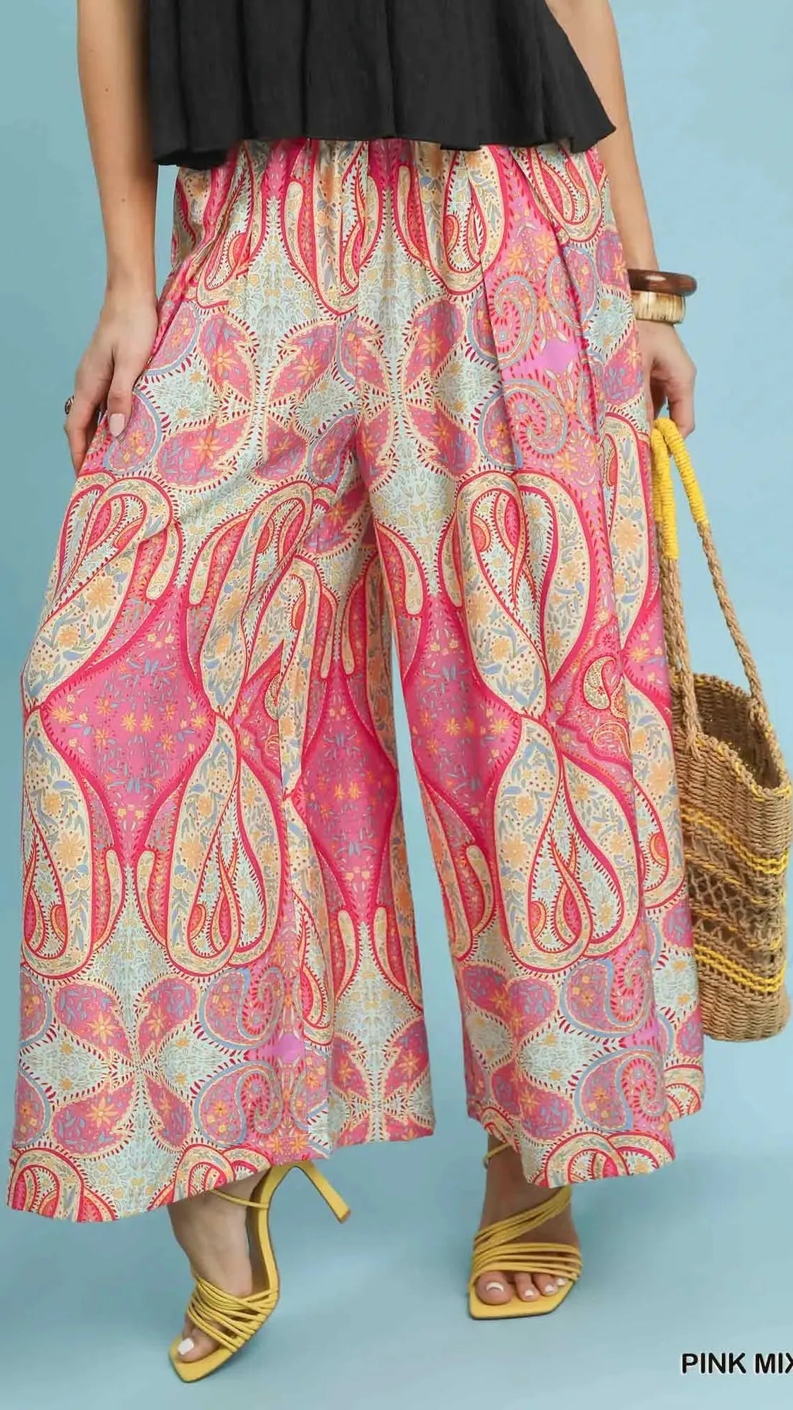 Umgee Pants Umgee Printed Wide Leg Pants Umgee Printed Wide Leg Pants